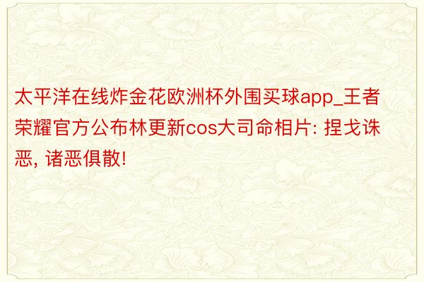 太平洋在线炸金花欧洲杯外围买球app_王者荣耀官方公布林更新cos大司命相片: 捏戈诛恶, 诸恶俱散!
