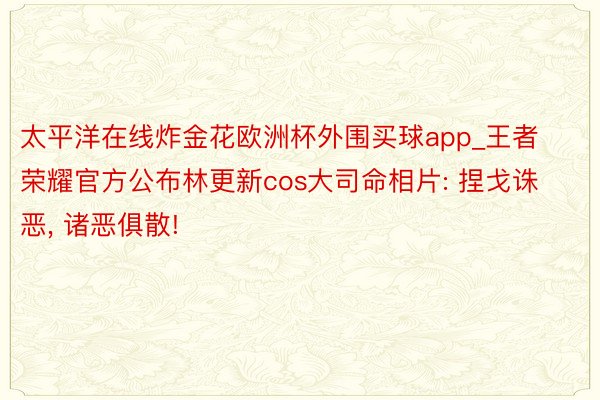 太平洋在线炸金花欧洲杯外围买球app_王者荣耀官方公布林更新cos大司命相片: 捏戈诛恶， 诸恶俱散!